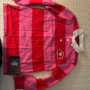 Rowing Blazers Red and Pink Striped Kids Polo
